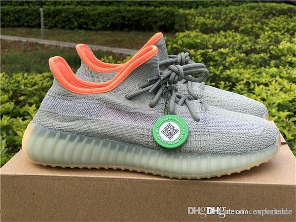 

2020 sply s350 v2 desert sage аутентичные оригиналы зеленый primeknit оранжевый fx9035 kanye west мужчины женщины кроссовки спорт кроссовки
