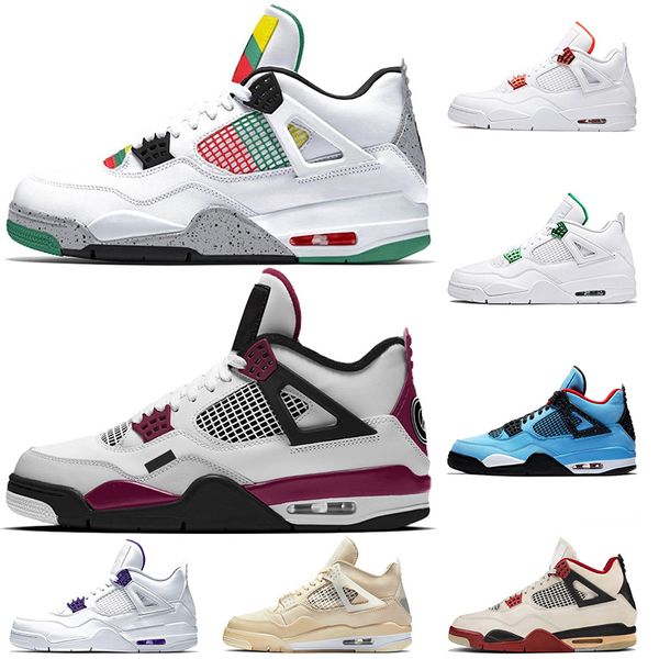 

fashion carnival travis sail 4 4s jumpman womens mens basketball shoes court purple orange metallic trainers sneakers