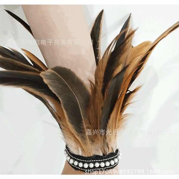 

готического хэллоуина карнавал перо рукав готического хэллоуин карнавал кружево перл перчатка кружево перл перо перчатка рукав, Black