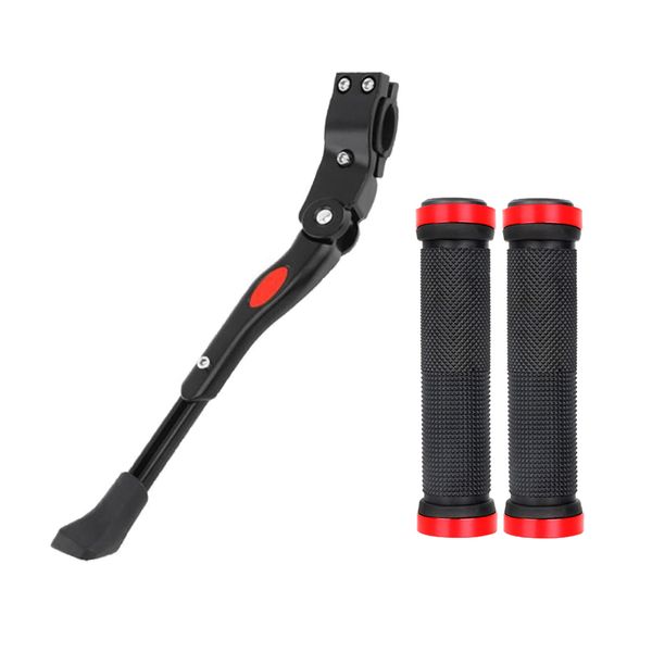 

adjustable rear-mounted bicycle cycling kickstands and handlebar