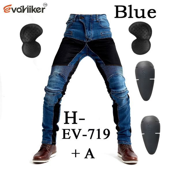 

new 719 blue moto riding pants with protective gear breathable net jeans men's motorcycle protection pants summer ventilation