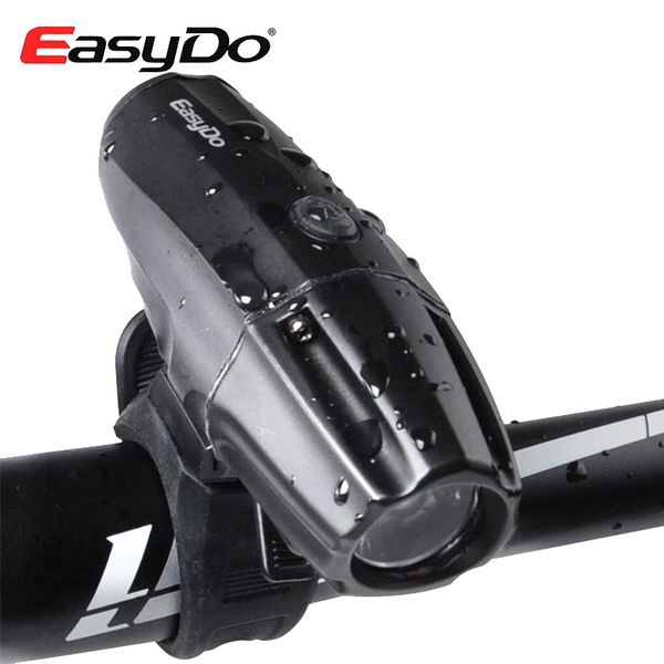 

easydo 280lumen cycling headlight handlebar lamp 2600mah usb rechargeable mtb bicycle bike light led black waterproof
