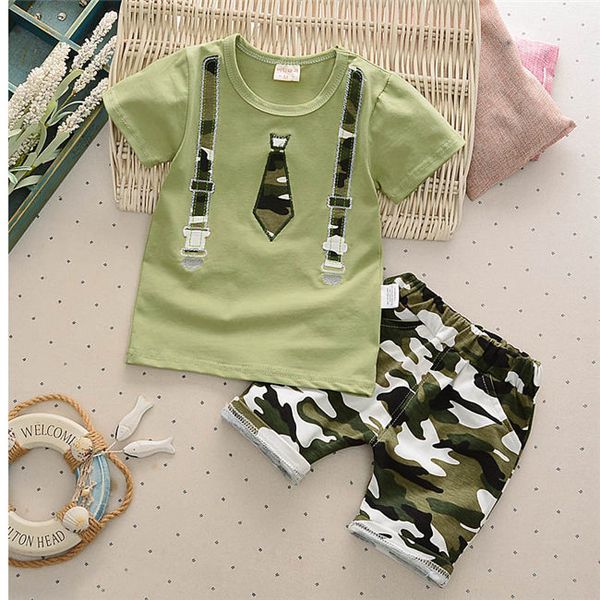 

baby boy summer clothing set toddler boy shirt+shorts short sleeve cotton kids suit children clothing boys outfit, White