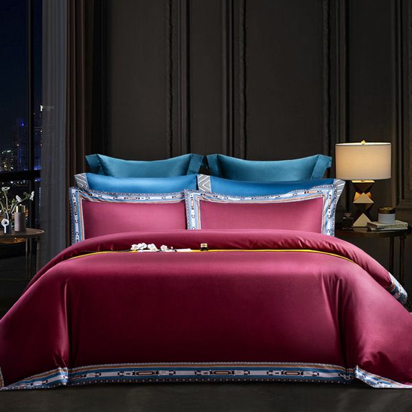 

bedding sets luxury high-end four-piece cotton digital printing bedcover 100% cover bed