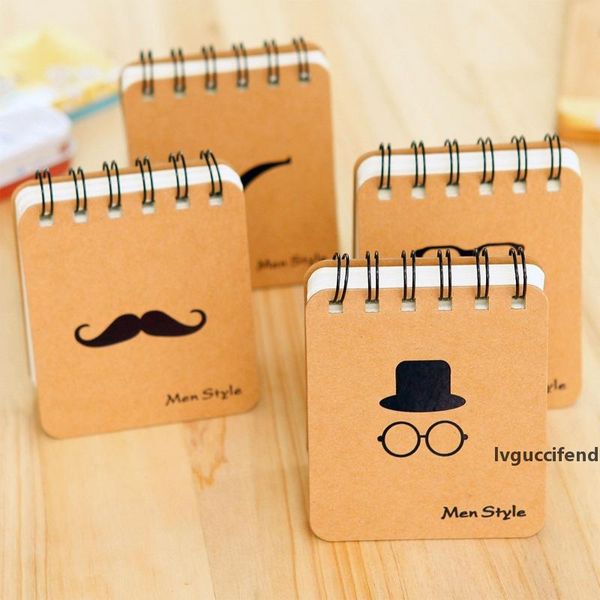 

portable mini notebook cowhide paper coils beard notepad journal pocket memo pad memos office school supplies student stationery bc bh1435, Purple;pink