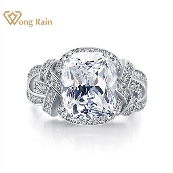 

wong rain luxury 100% 925 sterling silver created moissanite gemstone diamonds wedding engagement ring fine jewelry wholesale, Golden;silver