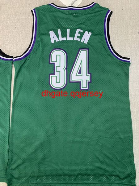 

горячая продажа мужская # 34 рэй аллен 1996-97 mitchell ness зеленый джерси, Gray