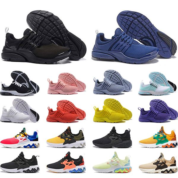 

presto react men women running shoes triple black white red blue yellow grey pink mens trainers sports sneakers runners size 36-45