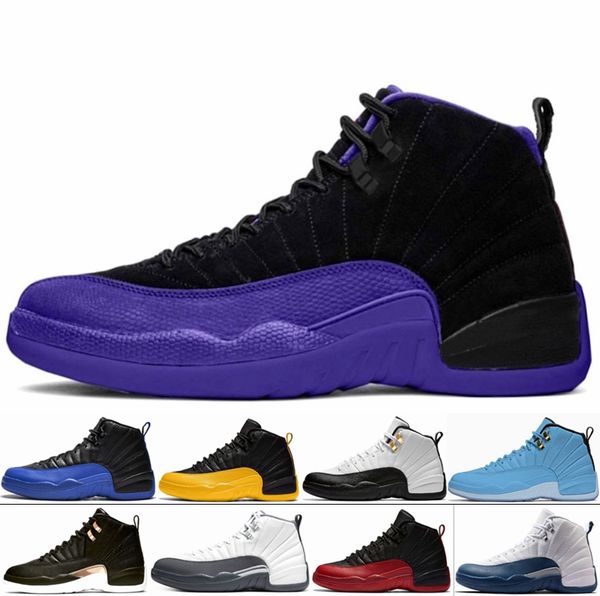 

jumpman 12s men basketball shoes 12 trainers reverse taxi black grey dark concord flu game university gold mens outdoor sports sneakers
