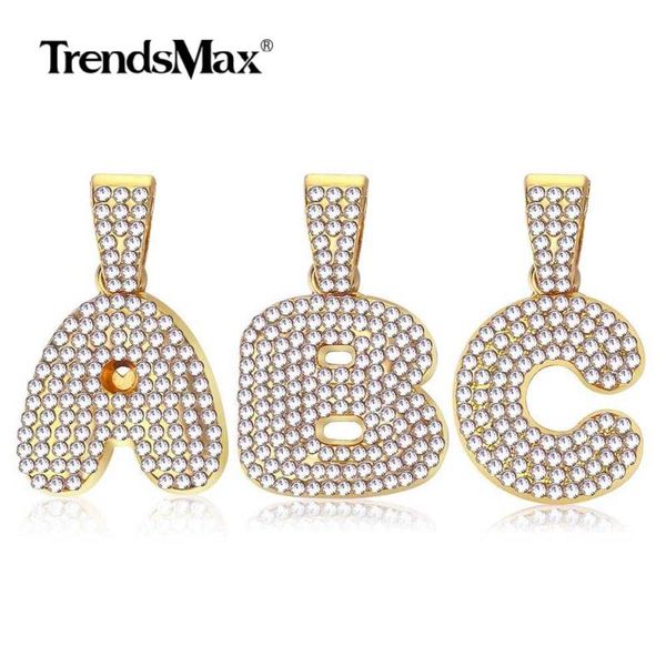 

a-z initial letter pendant necklace full rhinestone gold filled hip hop pendants for women men alphabet wholesale jewelry gp398, Silver