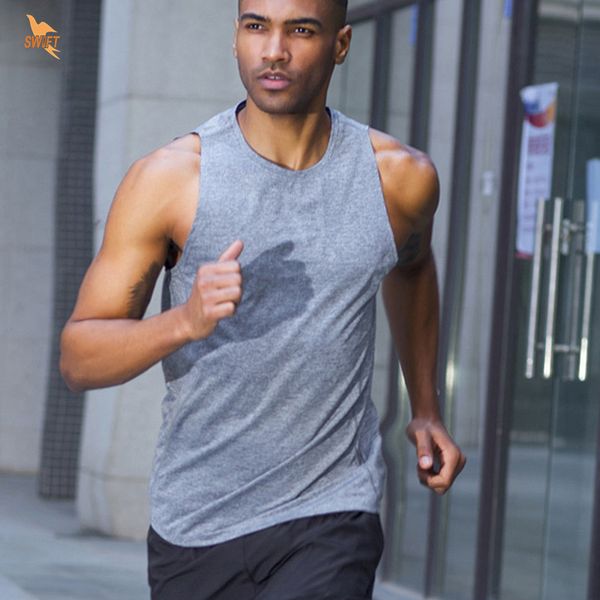 

mens breathable fitness tank quick drying sleeveless shirts gym clothing summer breathable running sports home training vest, Black;blue