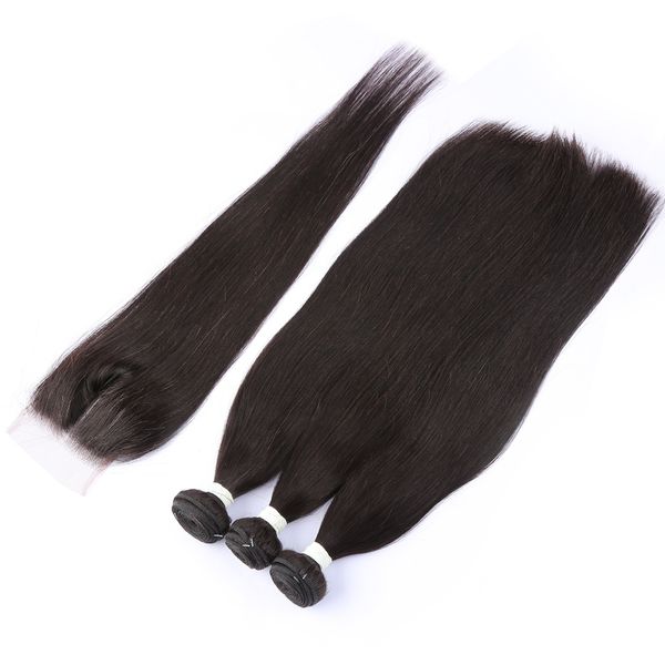 

10- 30 inch bundles brazilian straight hair weave 3 bundles deal natural remy 100% human hair, Black