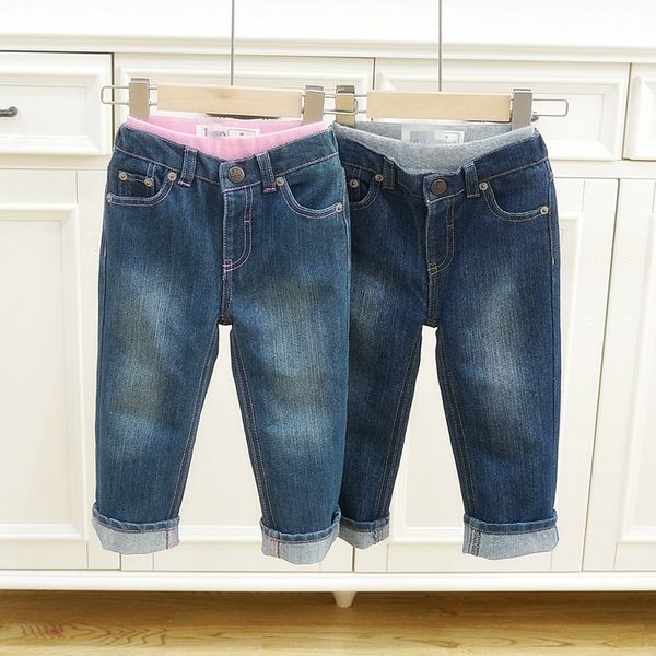 

children's clothing for boys girls autumn and winter and children's wear jeans jeans trousers elastic adjustable waistline le, Blue