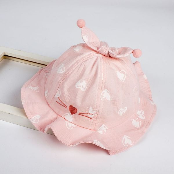 

thin 6-12 spring cap cap and autumn summer baby sun hat cute cat baby fisherman basin hat, Yellow