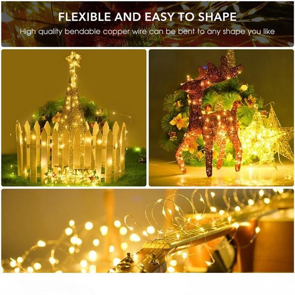 

10M USB LED String Light Waterproof Copper Wire String Outdoor Fairy 8 Mode Remote Control Dimmable USB Led String Lights