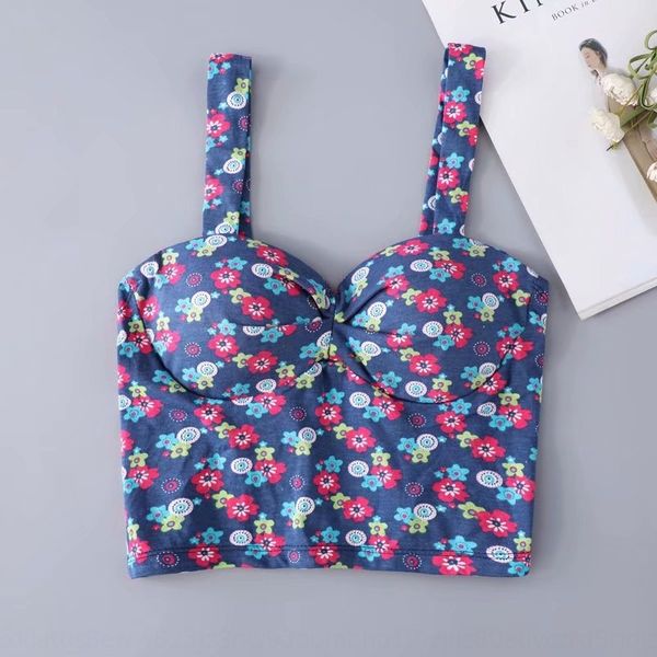 

j1xbc blue short out-of-the-umbilical outer corset chest-wrapped base small floral cotton blue short out-of-the-umbilical outer sling corset, Camo