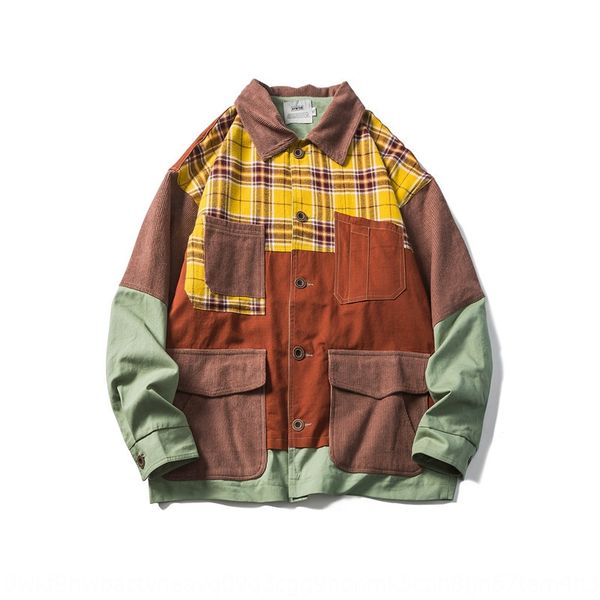 

wea0g south summer 2020 autumn coat and women's street loose national fashion color matching dress dressautumn dress large pocket decor, Black;brown