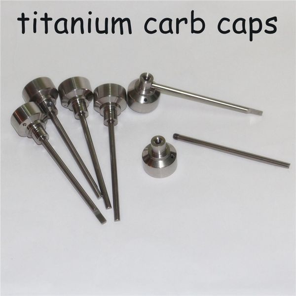 Cap Carb prego GR2 Titanium com furo lateral para dabber Universal Bong fumadores Água bongs de vidro tubo de Oil Rig