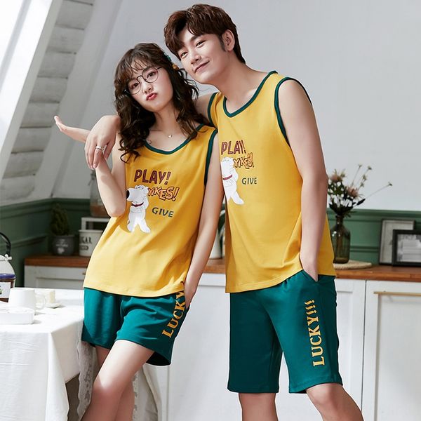 

new couple vest women's suit clothes clothesvest home clothingkorean style casual sleeveless men's pajamas cotton home wear, Black;brown