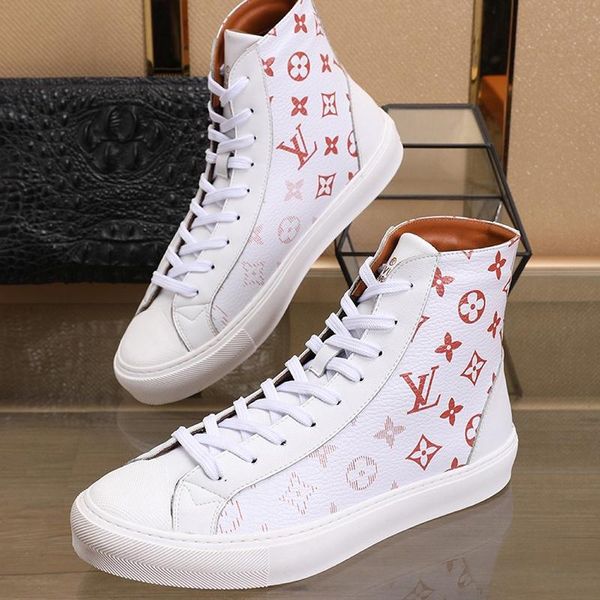 

drop ship tattoo sneaker boot men 's shoes plus size luxury shoes casual fashion lace -up style men boots chaussures pour, Black