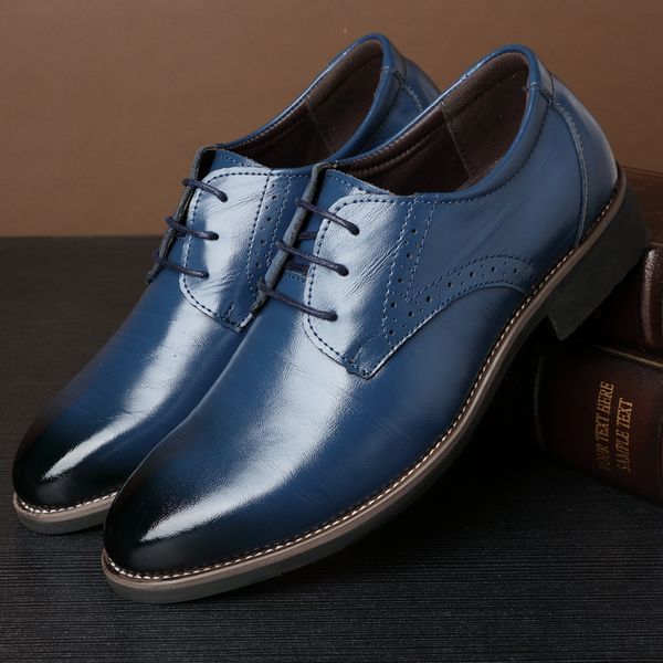 

men's fashion business leather shoes classic retro dress dress suit shoes trendy pointed oxfords leather for men, Black