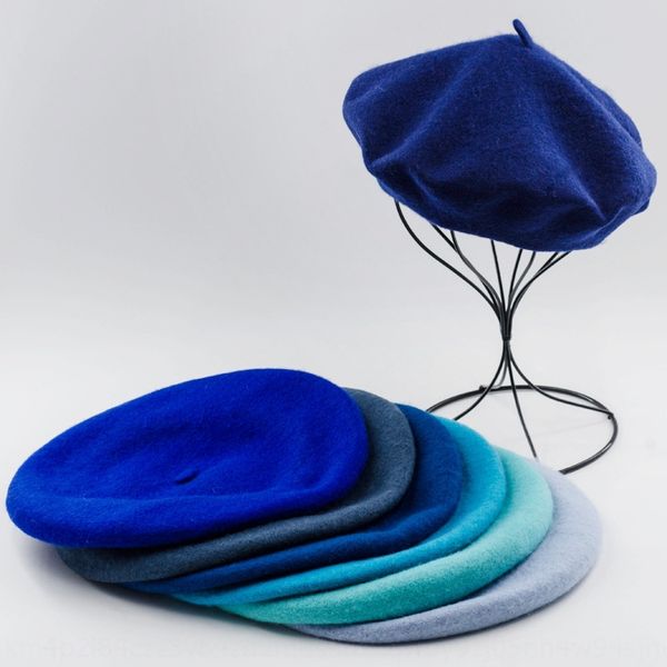 

mori wo wool men's and women's painter's hat british beret wool beret all-match woolen hat dedicated, Blue;gray