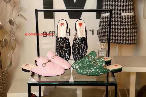 

lace тапочки женщин тапочки тапочки сандалии drivers слайды кроссовки princetown кожаные тапочки real кожаные туфли, Black;green