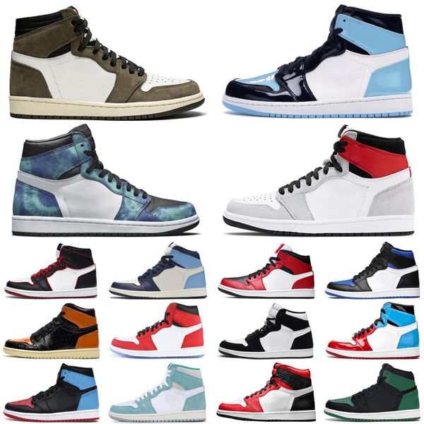 

2020 travis scott 1 1s men women basketball shoes tie dye unc obsidian game satin snake athletic mens womens trainers sports sneakers