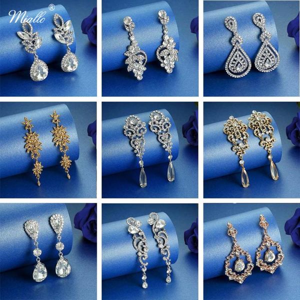 

miallo crystal women girls long drop earrings for party wedding rhinestone bridal earrings for bride bridesmaids, Silver