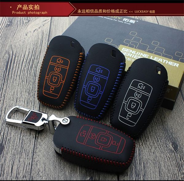 

luckeasy leather key case for lincoln mkz mkc 2017 car key case remote key shell key2s
