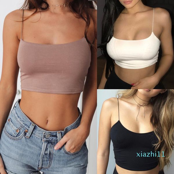 Moda suave Cotton Bustier Bra Strapless Vest Top Curto Bralette Blusa Singlet