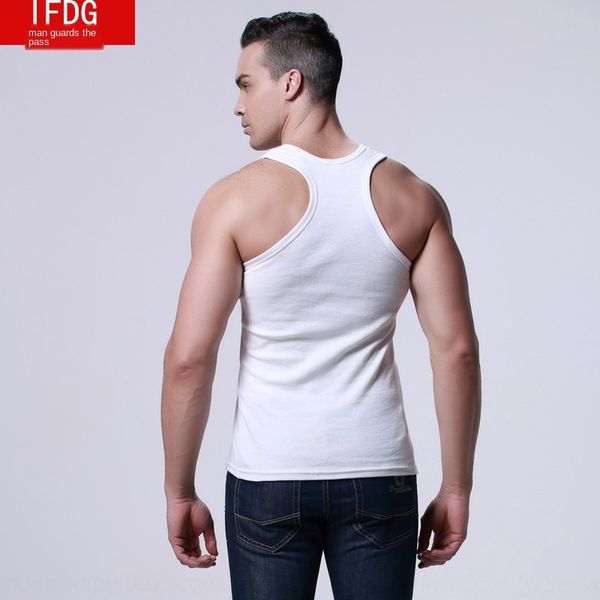 

men' solid color bodybuilding i-shaped vest men' summer sports cotton round neck sweat vest oem production, White;black