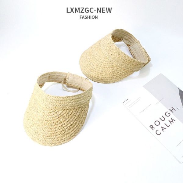 

дамы лето handmade сплетенный плетеная соломы вс visor hat пустой top широкий брим уф-защита регулируемая складная островерхими бич cap y200, Blue;gray