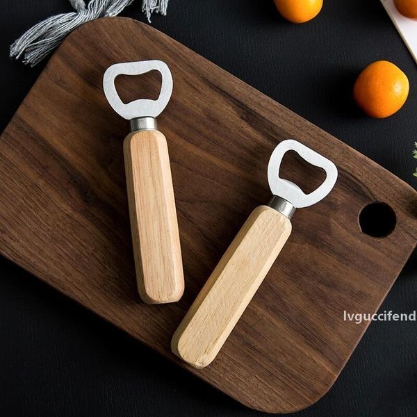 

sell 40pcs/lot wholesale personalized wood beer bottle opener for wedding party gift lx7091