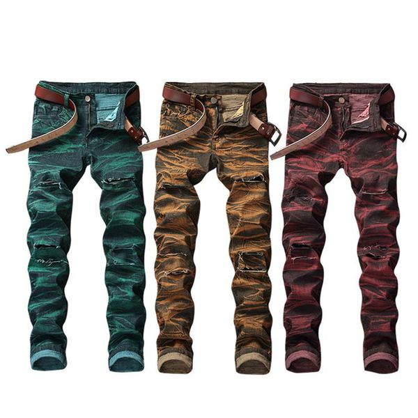 

new men's fashion jeans trousers casual hip hop over size skateboard hipsters, Blue
