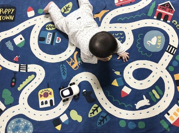 

kids play mat rectangle carpet rugs game mat car track rugs road print crawling blanket floor carpet baby room decoration