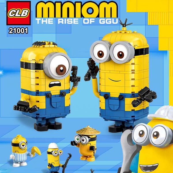 Minions Bob Kevin Stuart Blocos de Construção City Street 956pcs Arquitetura Série de Filme Criador Especialista Tijolos Crianças Brinquedos Natal Aniversário Presentes Para Crianças