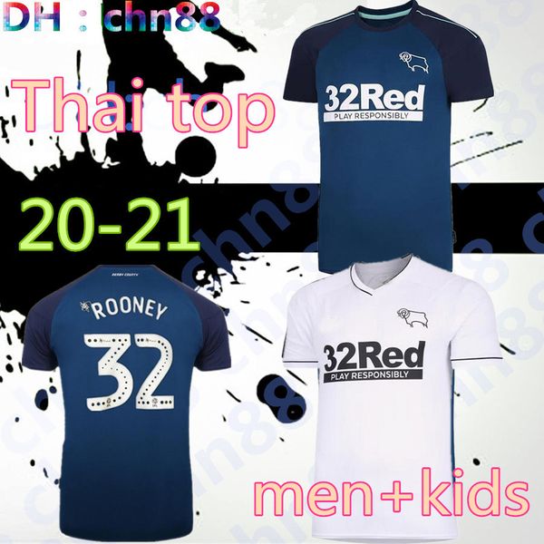 

20 21 derby county football club soccer jerseys 2020 2021 home wisdom waghorn martin soccer shirt hamer rooney football uniform men + kids, Black;yellow