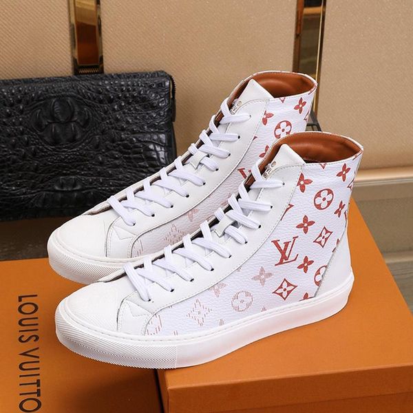 

fast delivery tattoo sneaker boot mens shoes breathable vintage shoes high lace -up plus size men boots herren luxus marken schuhe, Black