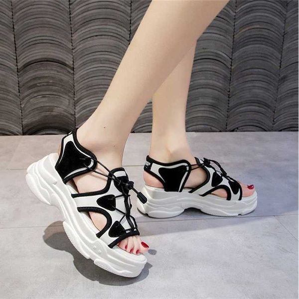 

women's sports shoes summer fashion breathable round head casual chunky women's shoes casual outdoor beach sandals new heighten