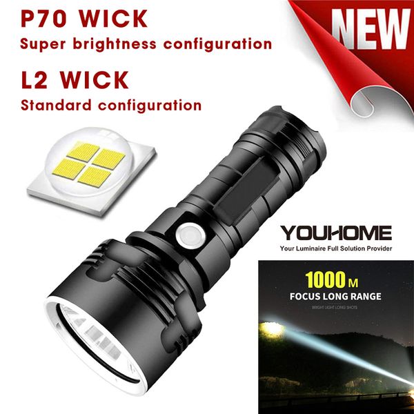 

flashlights torches super powerful led with cree l2 xhp70 waterproof torch usb rechargeable ultra bright lantern for camping hunting