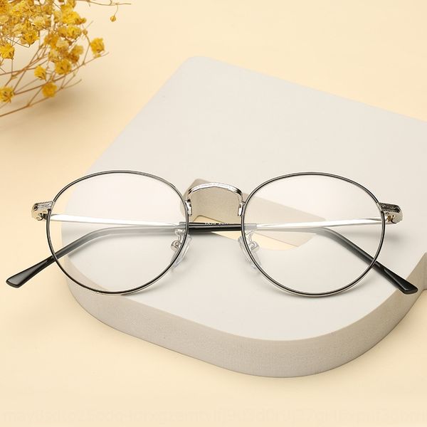 

small metal horticultural myopia frame campus art glasses frame hipster universal myopia plain glasses for men and women, Silver