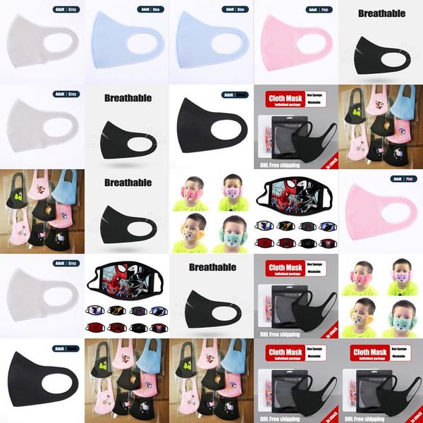 

dhl same day delivery washable reusable ice silk mask kids lady 05usd high end packaging face masks designer masks aksue xhhair