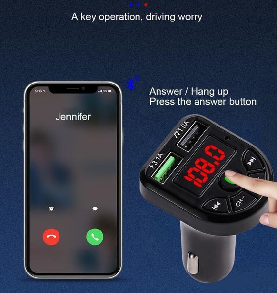 

bte5 car mp3 player bluetooth fm transmitter car fm modulator dual usb charging-port for 12-24v general vehicle qpseller exhbe