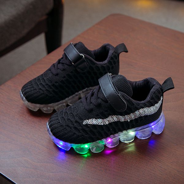 

children led shoes kids baby girls boys bling led luminous running run sneakers casual shoes sapato infantil light up