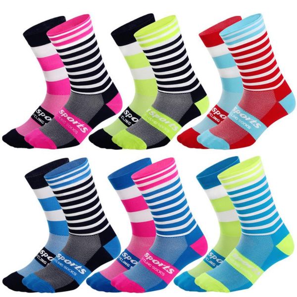 

dh sports cycling socks colorful socks nylon soft breathable knee-high outdoor sports riding for men women, Black