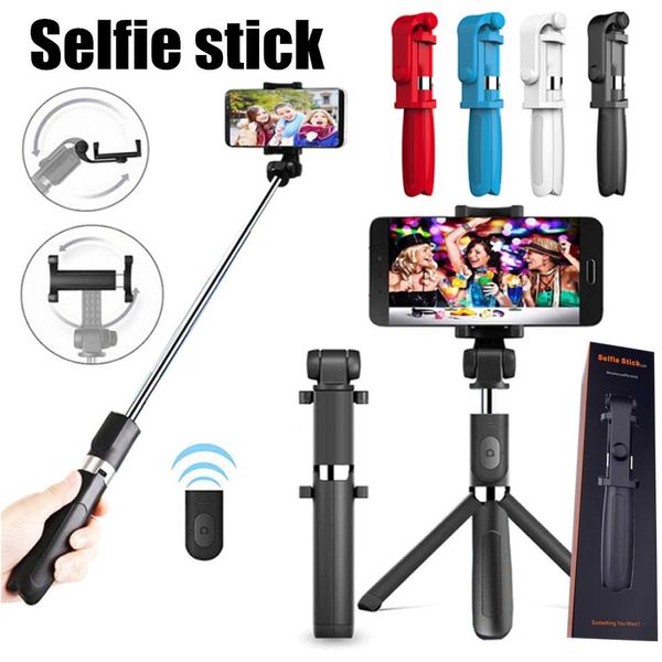 L01 Wireless Bluetooth Remote Extendable Selfie Stick Supporto per telefono cellulare Treppiede per fotocamera 3 in 1 per smartphone MQ20