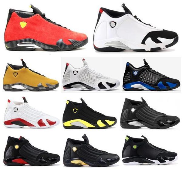 

new 14 14s black toe candy cane doernbecher fusion varsity red suede men basketball shoes last sthunder dmp indiglo sneakers with box