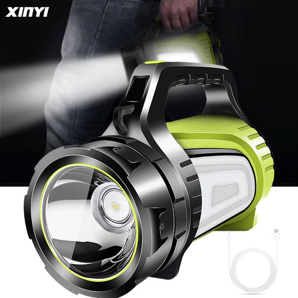 

100w ultra-long standby led rechargeable search light usb 10000lm led 2side night light lamp hand handle spotlight