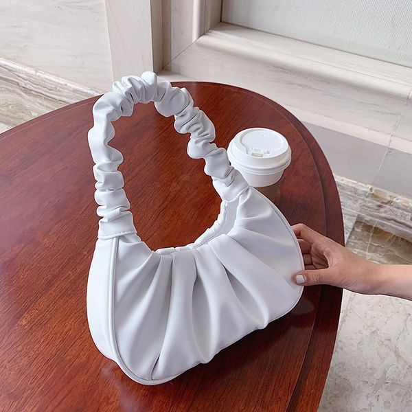 

women hobo bags pleated 2020 luxury handbag and purse candy color underarm bag women vintage small shoulder bag female clutches